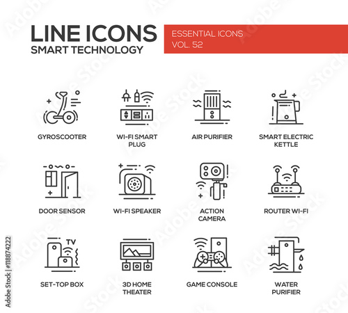 Smart Technology- line design icons set