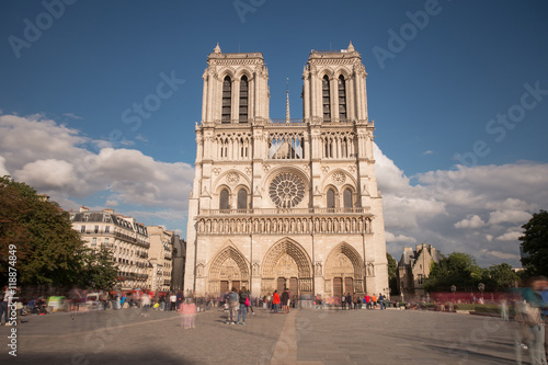 Notre Dame de Paris. France. Ancient catholic cathedral on the quay of a river Seine. Famous touristic architecture landmark in summer   © sergiymolchenko