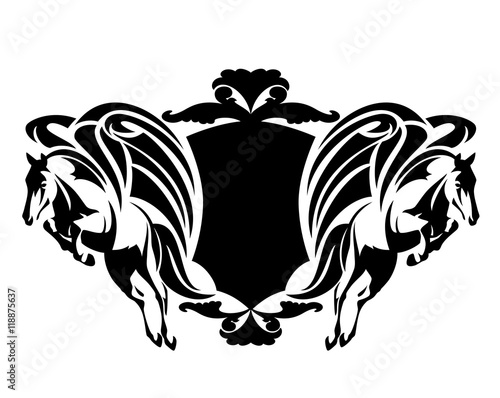 pegasus horses heraldic design