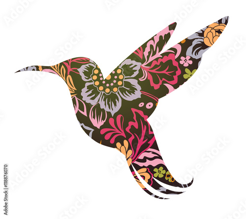 Colibri ornamental tattoo