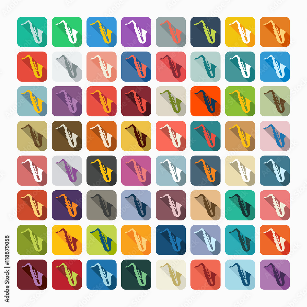 Flat design: saxophone Flat design: saxophone