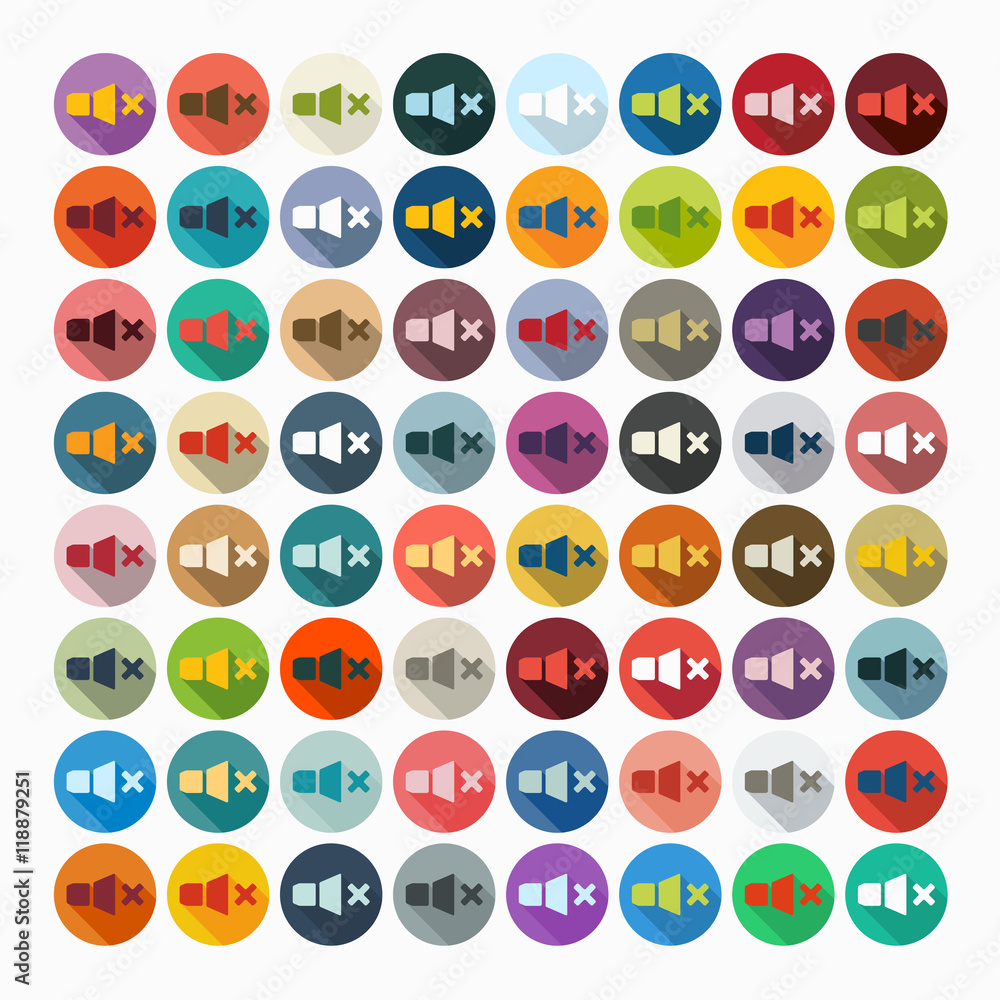 Flat design: sound off Flat design: sound off