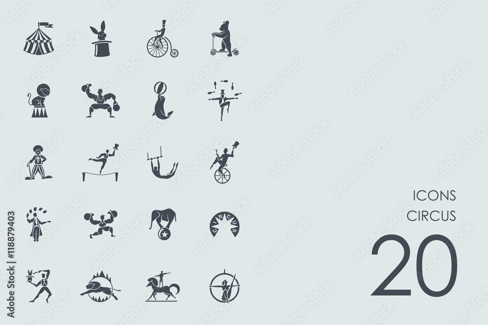 Set of circus icons Set of circus icons