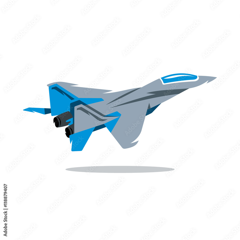 Vector Russian Fighter plane. Cartoon Illustration.