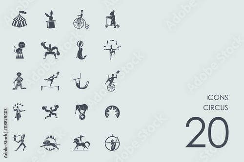Set of circus icons