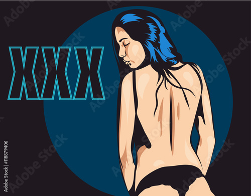 Woman undressing vector pic