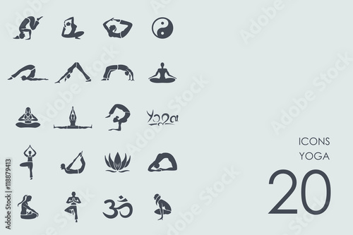 Set of yoga icons