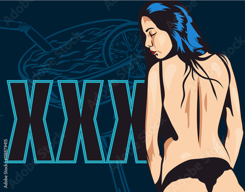 Woman undressing vector pic