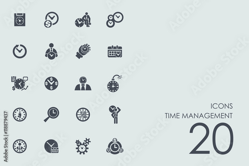 Set of time management icons