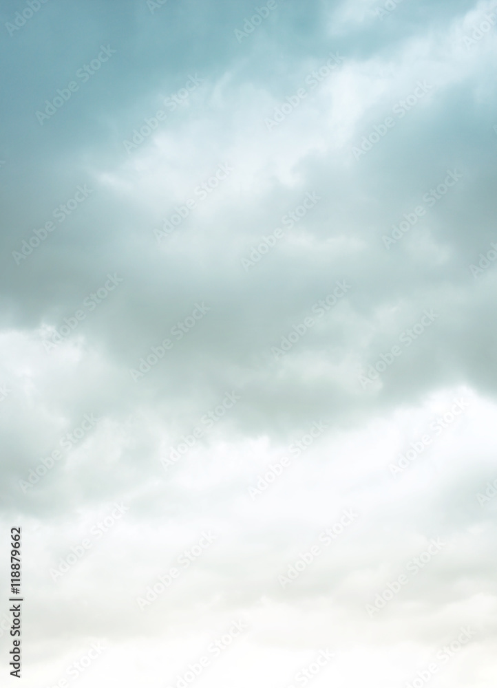 Nice cloud in soft blue sky background, pastel tone