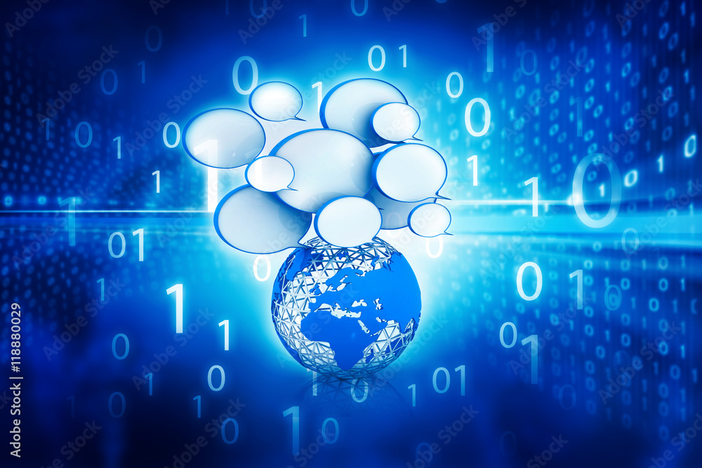Internet communication background. 3d render . Internet communication background. 3d render .