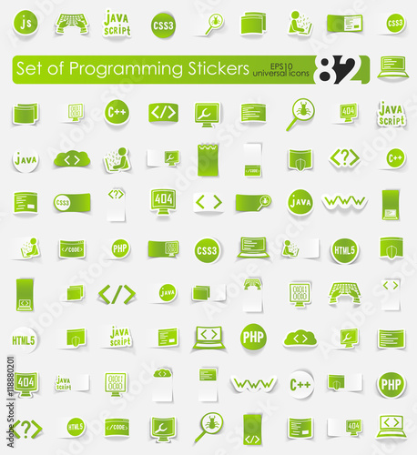 Set of programming stickers