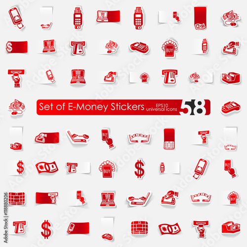 Set of e-money stickers