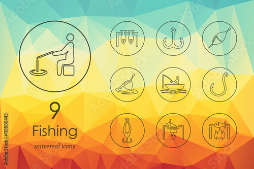 Set of fishing icons