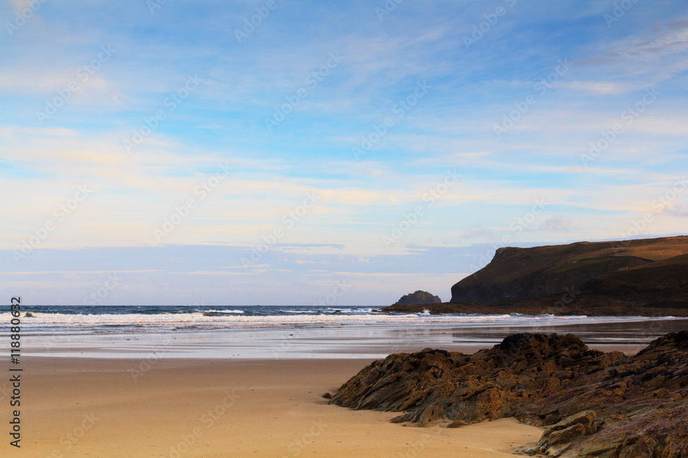 Early morning view over the beach at Polzeath Early morning view over the beach at Polzeath