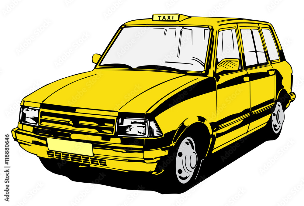 Taxi cab car vector image vintage style