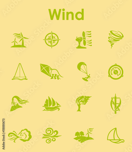 Set of wind simple icons