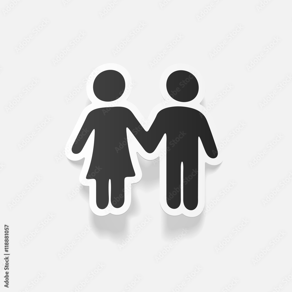 realistic design element: couple in love realistic design element: couple in love