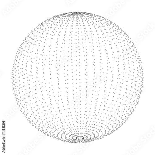 Abstract 3D sphere spiral shape
