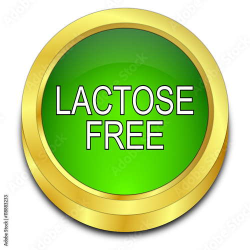 Lactose free Button - 3D illustration