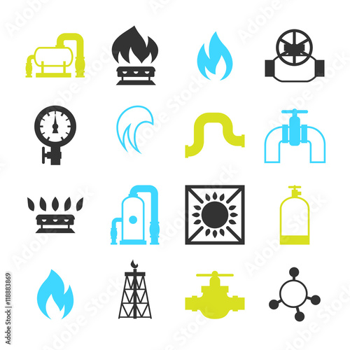 Natural gas production, injection and storage. Set of objects