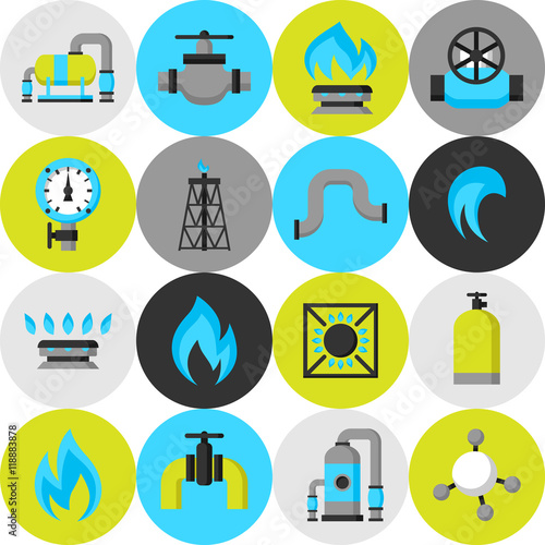 Natural gas production, injection and storage. Set of objects
