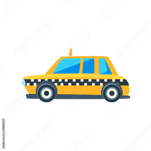 Yellow Taxi Toy Cute Car Icon