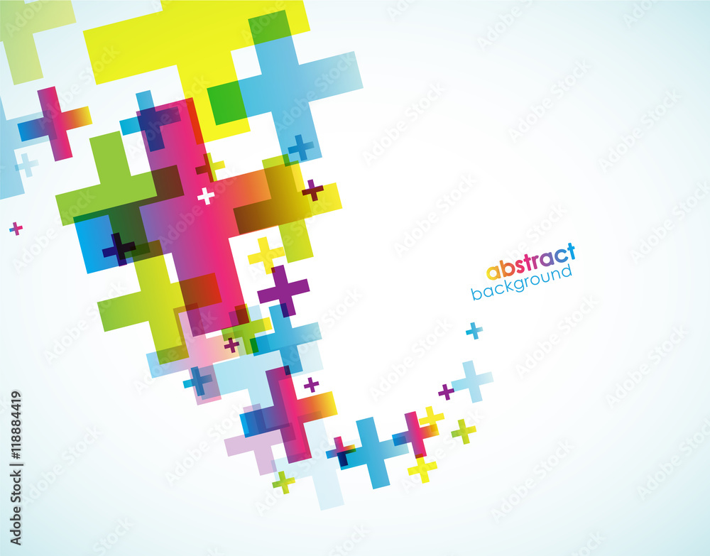 Abstract colored plus signs. Abstract colored plus signs.