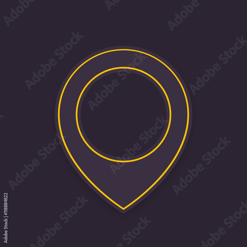 Map pointer, location, navigation mark, dark version