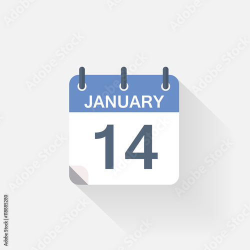 14 january calendar icon