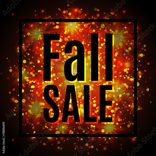 Fall sale template on abstract background