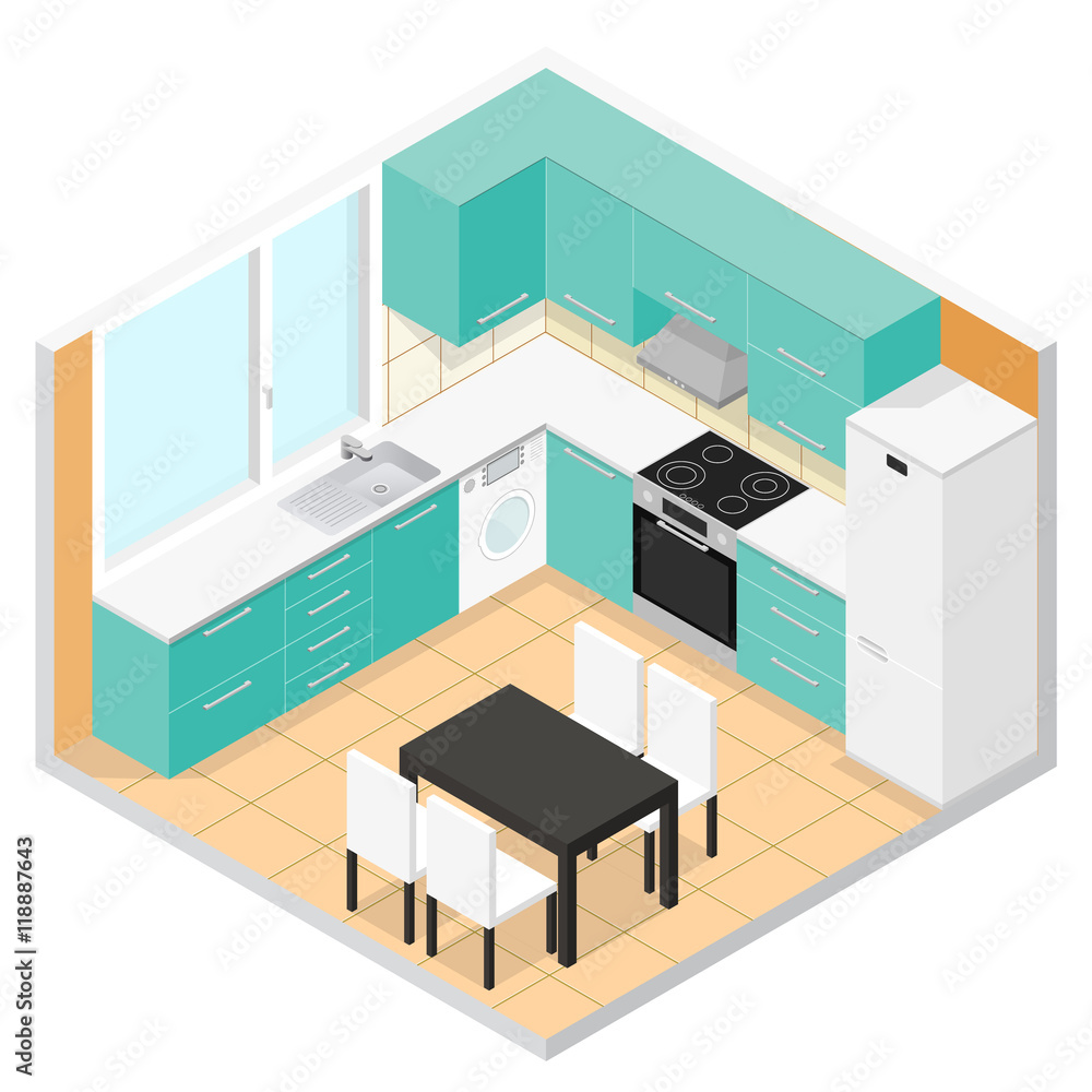 Kitchen Isometric. Vector Kitchen Isometric. Vector