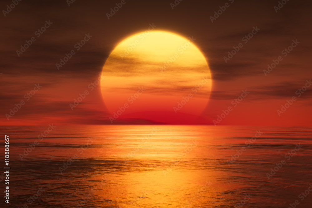 Fototapeta zachód słońca nad morzem