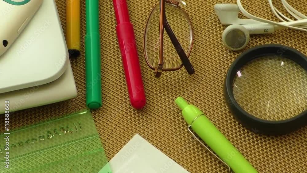 School and office supplies over office table
School and office supplies over office table