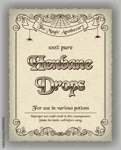 Halloween apothecary label