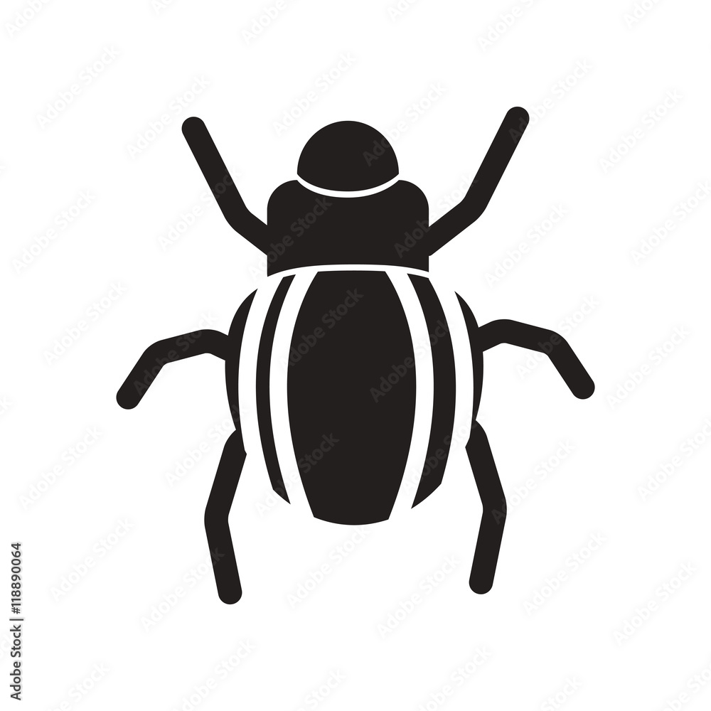 flat icon in black and white style beetle insect flat icon in black and white style beetle insect