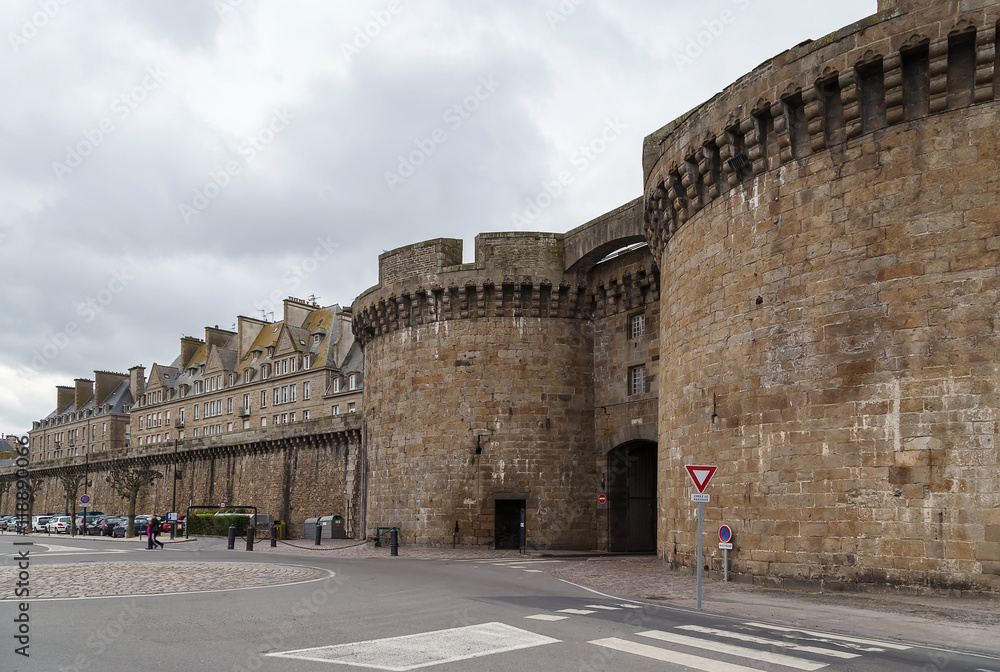 wall of Saint-Malo city, France