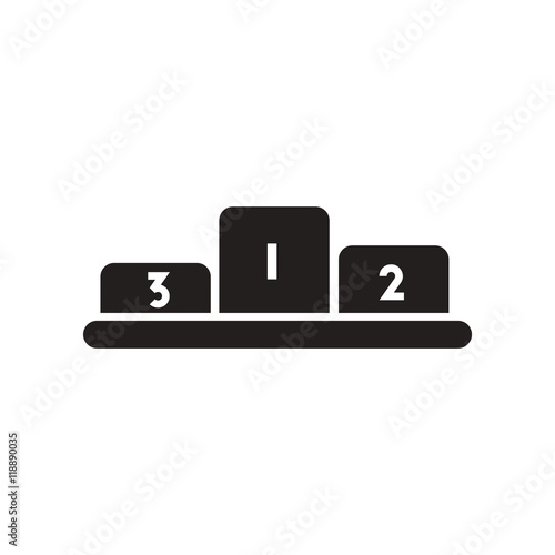 flat icon in black and white style championship podium 