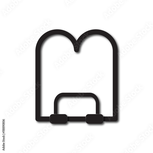 Back to School and Education vector flat icon in black and white style book stand
