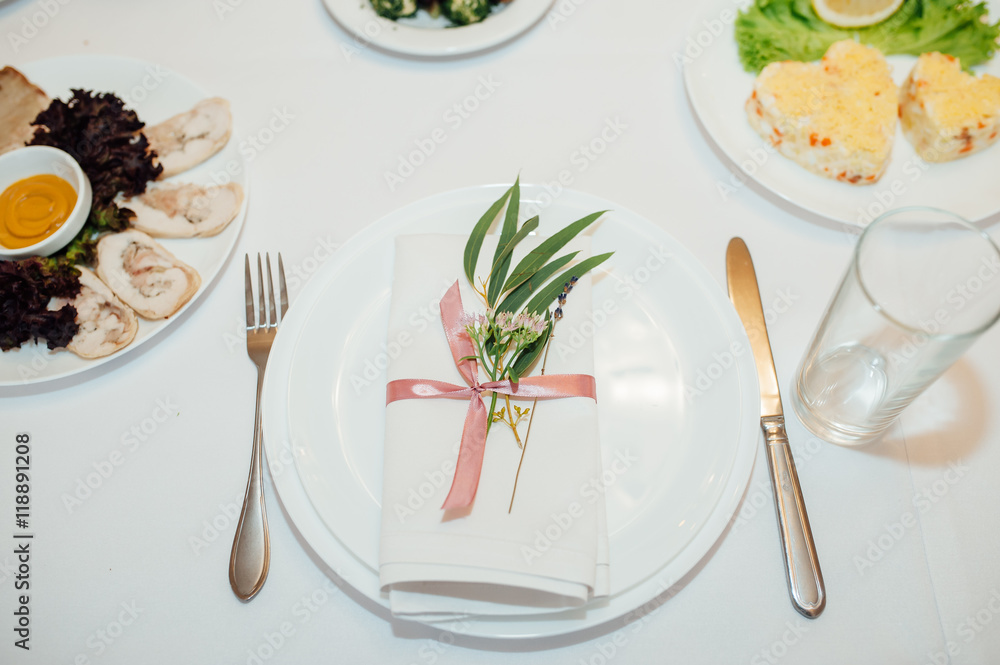 table set for wedding or another catered event table set for wedding or another catered event