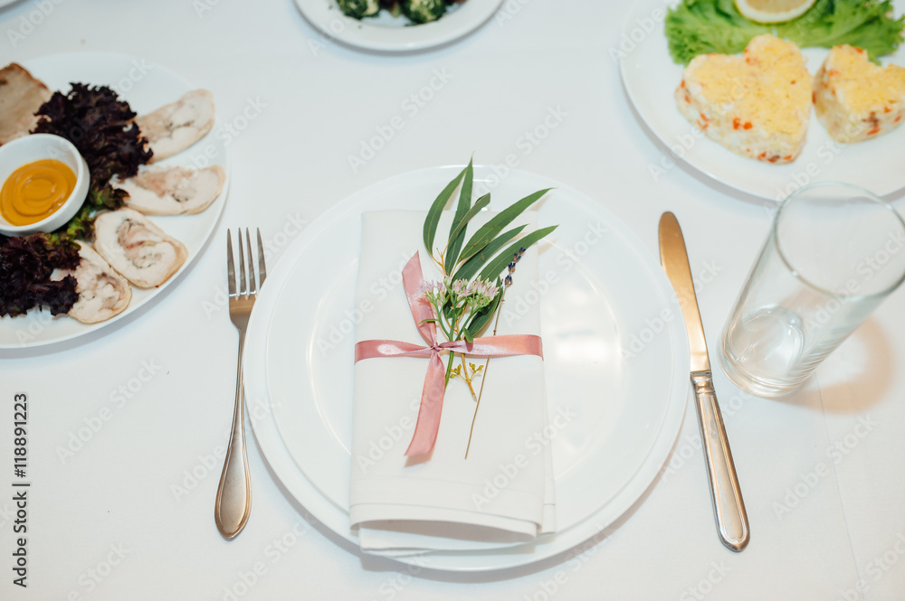 table set for wedding or another catered event table set for wedding or another catered event