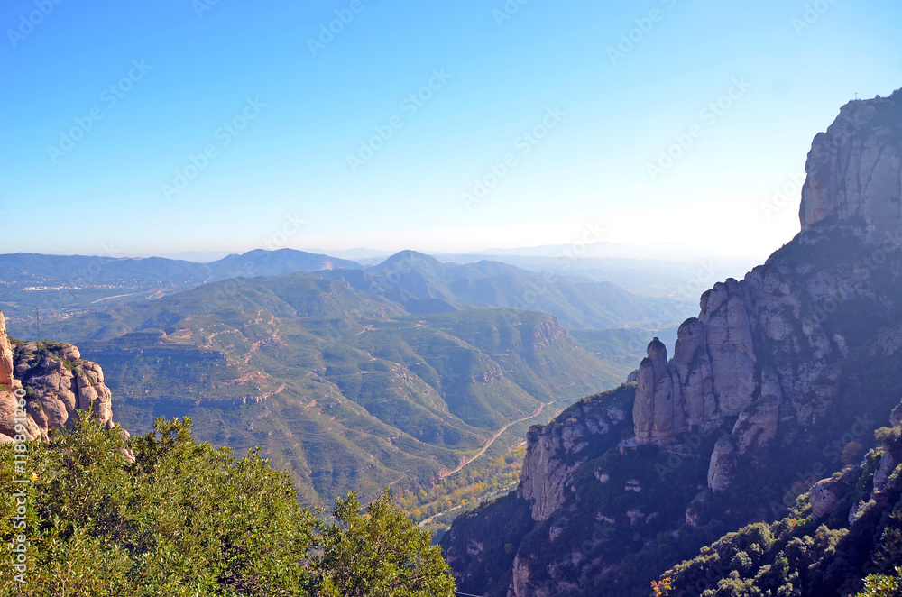 View from the Mountains of Montserrat, Catalonia, Spain