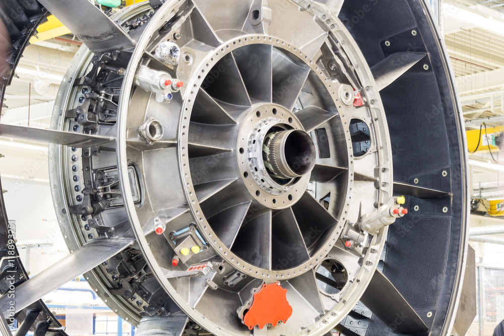 Big airplane engine during maintenance Big airplane engine during maintenance
