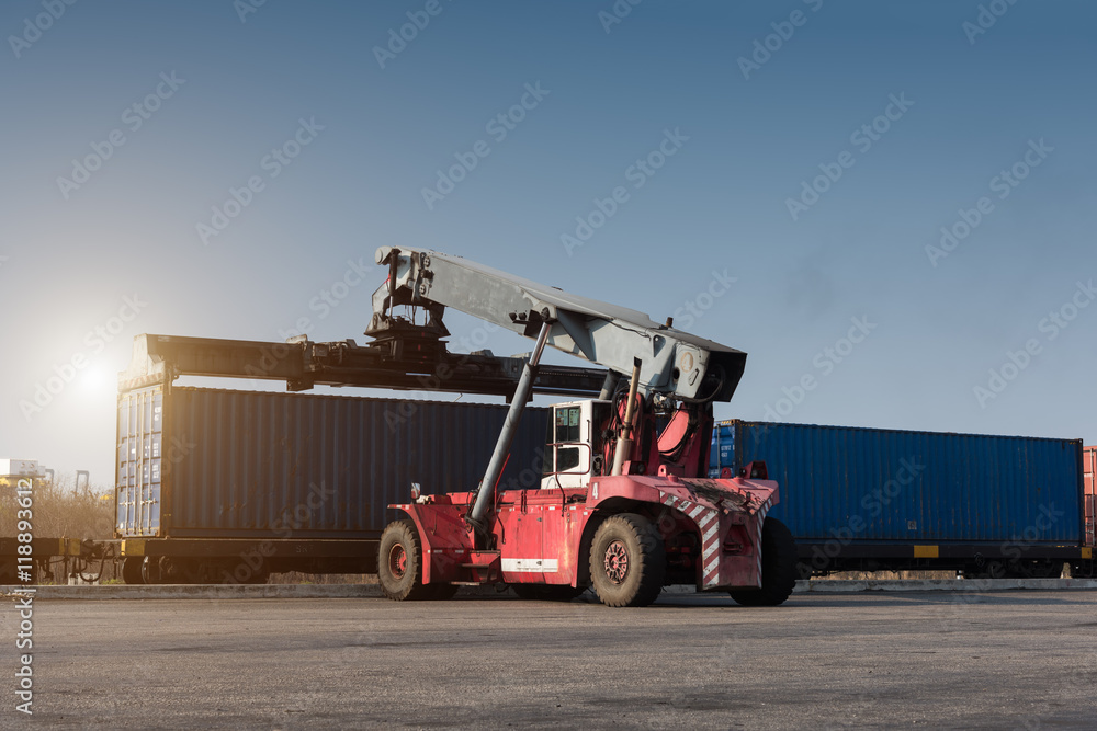 forklift handling container box