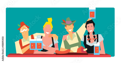 Oktoberfes beer festival in Germany vector illustration