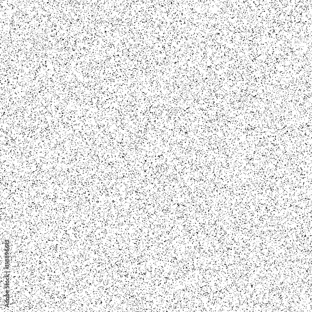 White abstract background with black film grain, noise, dotwork, halftone, grunge texture for design concepts, banners, posters, wallpapers, web, presentations and prints. Vector illustration.