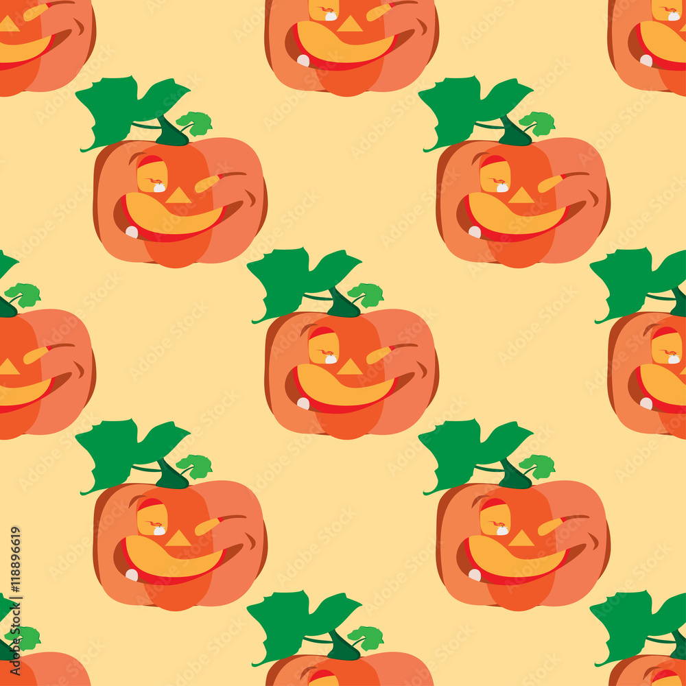 Seamless pattern with Happy Halloween pumpkin Seamless pattern with Happy Halloween pumpkin