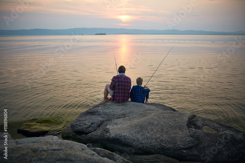 Fishing on sunset