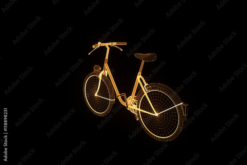 Bicycle Bike in Hologram Wireframe Style. Nice 3D Rendering
Bicycle Bike in Hologram Wireframe Style. Nice 3D Rendering