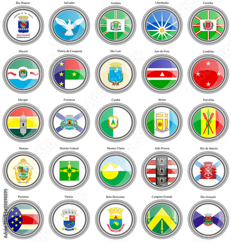Free Download Set of icons. Flags of the Brazilian cities. - GFXLoad